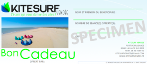 Bon Cadeau Kitesurf Vendee Ecole La Tranche sur Mer